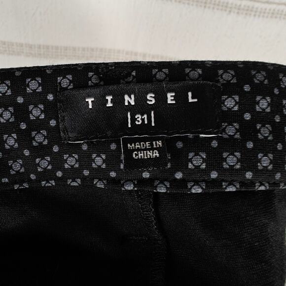 Tinsel Black Gray Print Skinny Pants Women’s Size 31 Stretch Work Career NWT - Picture 6 of 9